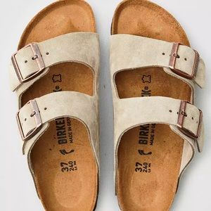 Birkenstock Suede Taupe Arizona Sandals